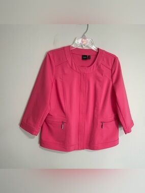 Rafaella Bubble Gum Pink Open-Front Ponte Jacket~ Size Large- Professional